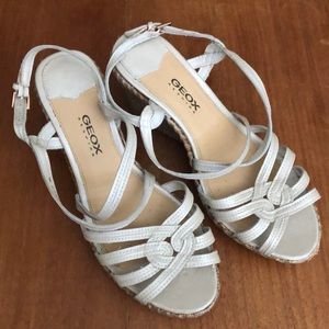 GEOX cream and jute sandals